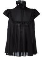 Giamba High Neck Blouse, Women's, Size: 40, Black, Viscose