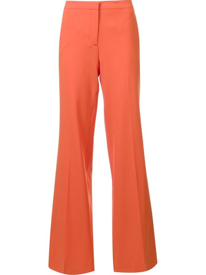 Diane Von Furstenberg Flared Trousers, Women's, Size: 2, Yellow/orange, Viscose/polyamide/spandex/elastane