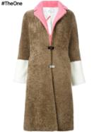 Saks Potts Contrast Sleeve Shearling Coat, Women's, Size: 2, Brown, Sheep Skin/shearling/polyester