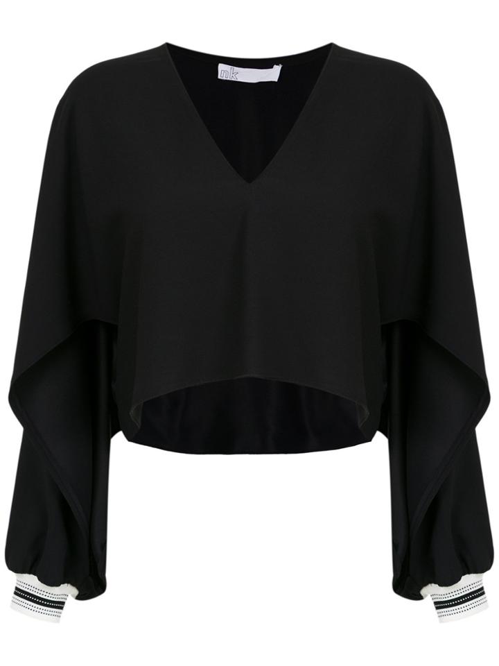 Nk Long Sleeves Panelled Blouse - Black