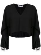 Nk Long Sleeves Panelled Blouse - Black