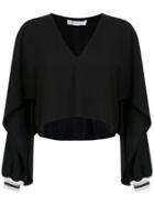 Nk Long Sleeves Panelled Blouse - Black