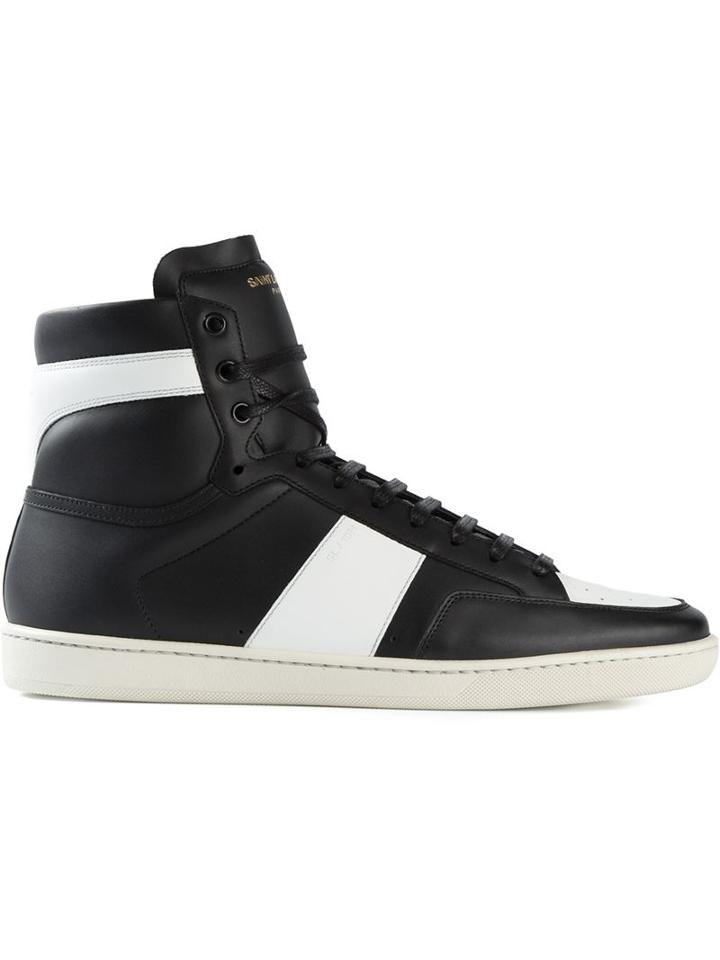 Saint Laurent Court Classic Sneakers, Men's, Size: 43.5, Black, Leather/rubber
