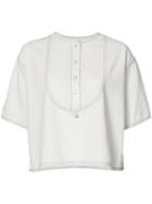 Derek Lam 10 Crosby - Front Placket T-shirt - Women - Cotton - Xs, White, Cotton