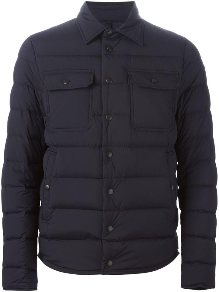 Moncler Classic Padded Jacket, Men's, Size: 3, Blue, Polyamide/spandex/elastane/feather Down
