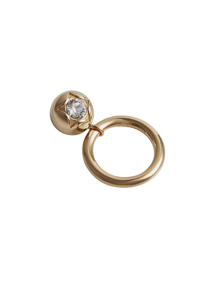 Burberry Crystal Charm Gold-plated Ring - Metallic