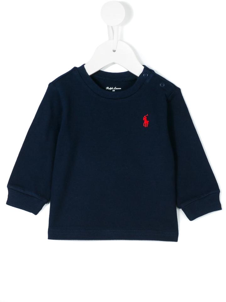 Ralph Lauren Kids - Embroidered Logo Sweatshirt - Kids - Cotton - 9 Mth, Blue