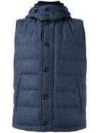 Corneliani Sleeveless Padded Jacket, Men's, Size: 50, Blue, Acrylic/polyamide/polyester/feather