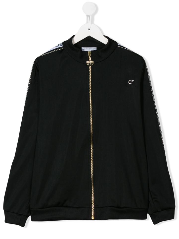 Chiara Ferragni Kids Flirting Zipped Jacket - Black