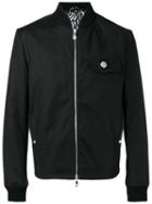 Versus Logo Bomber Jacket, Men's, Size: 48, Black, Cotton/spandex/elastane/viscose/cotton