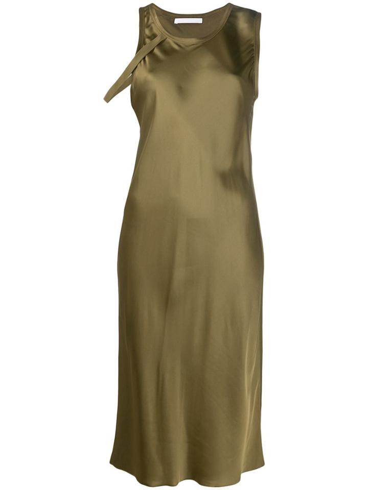 Helmut Lang Harness Detail Satin Dress - Green