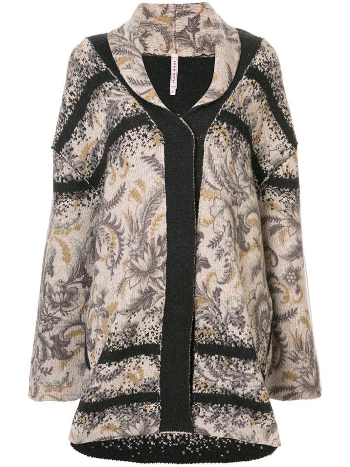Antonio Marras Floral Knitted Coat - Brown