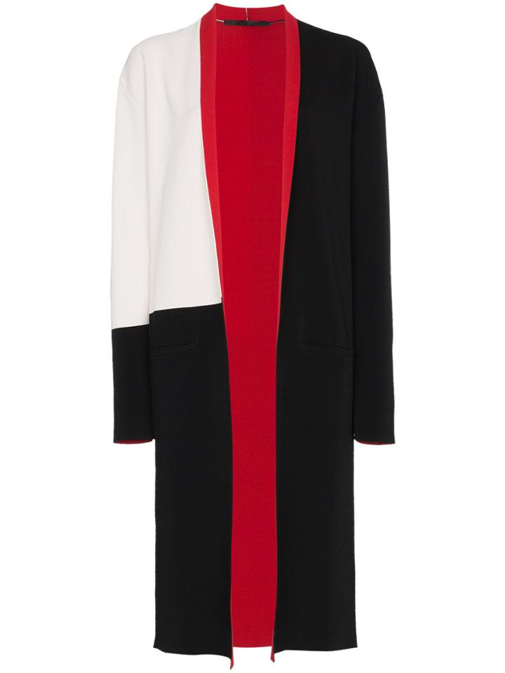 Haider Ackermann Colour Block Knitted Coat - Black
