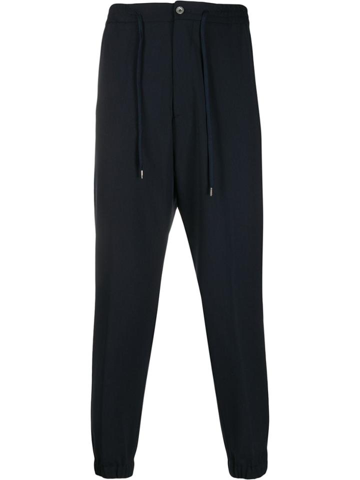 Pt01 Drawstring Tailored Trousers - Navy