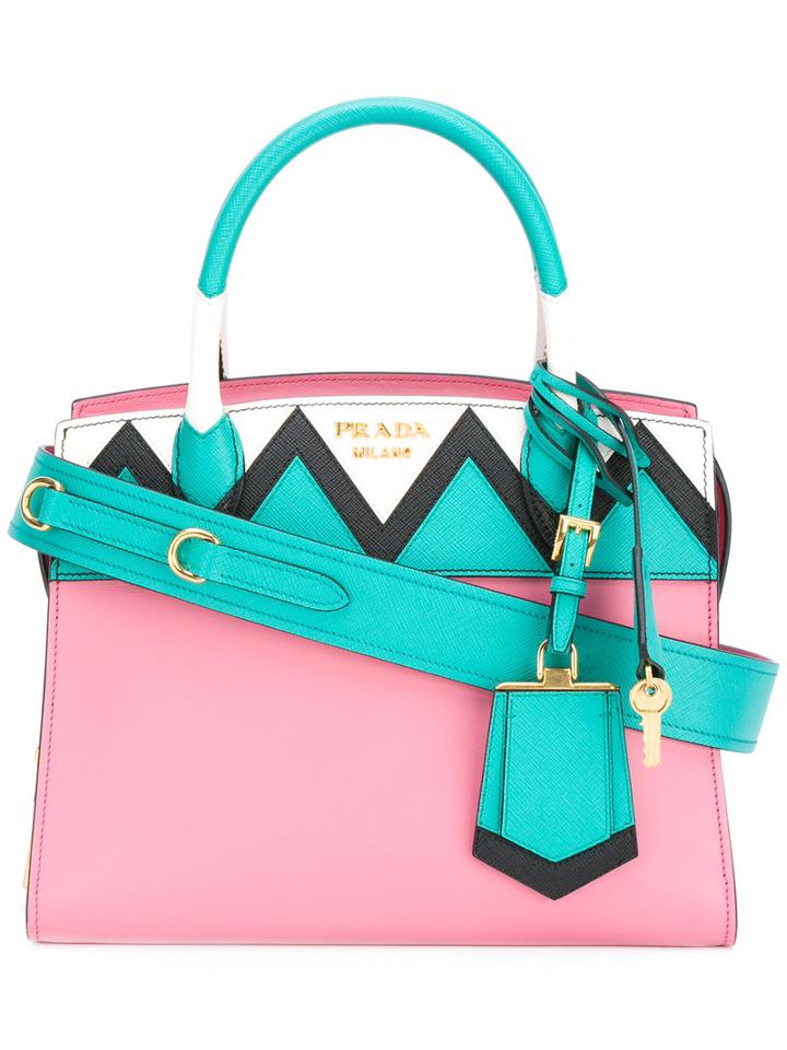 Prada Tote Bag, Women's, Pink/purple, Calf Leather