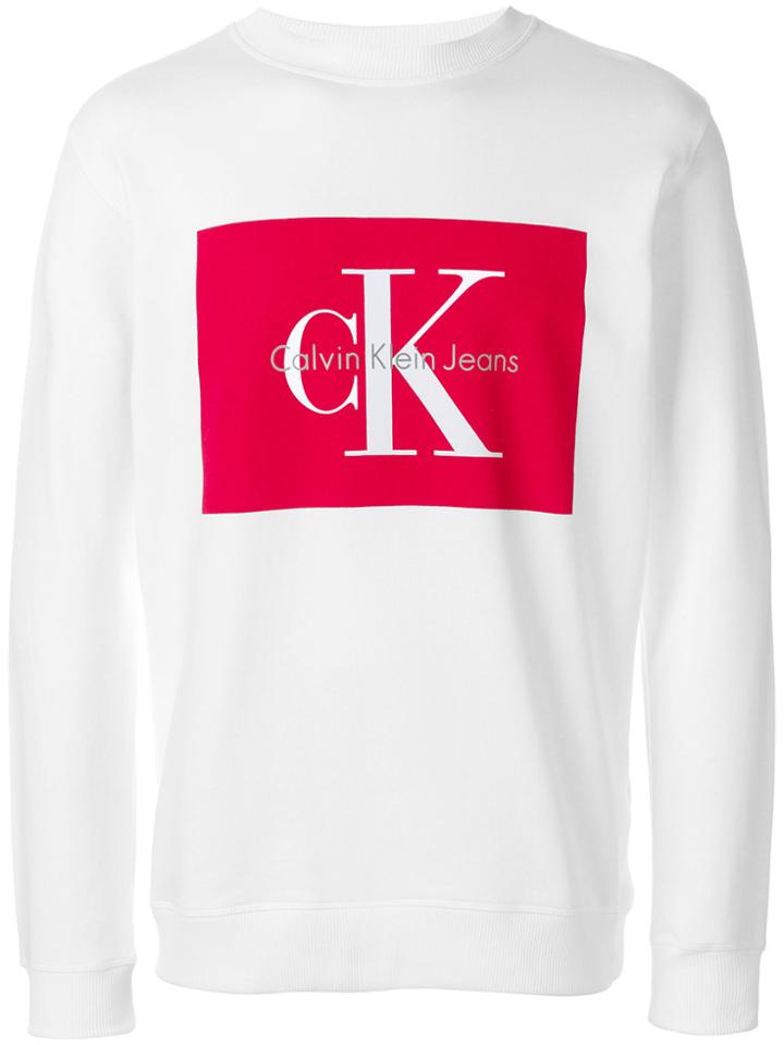 Calvin Klein Jeans Logo Sweatshirt - White