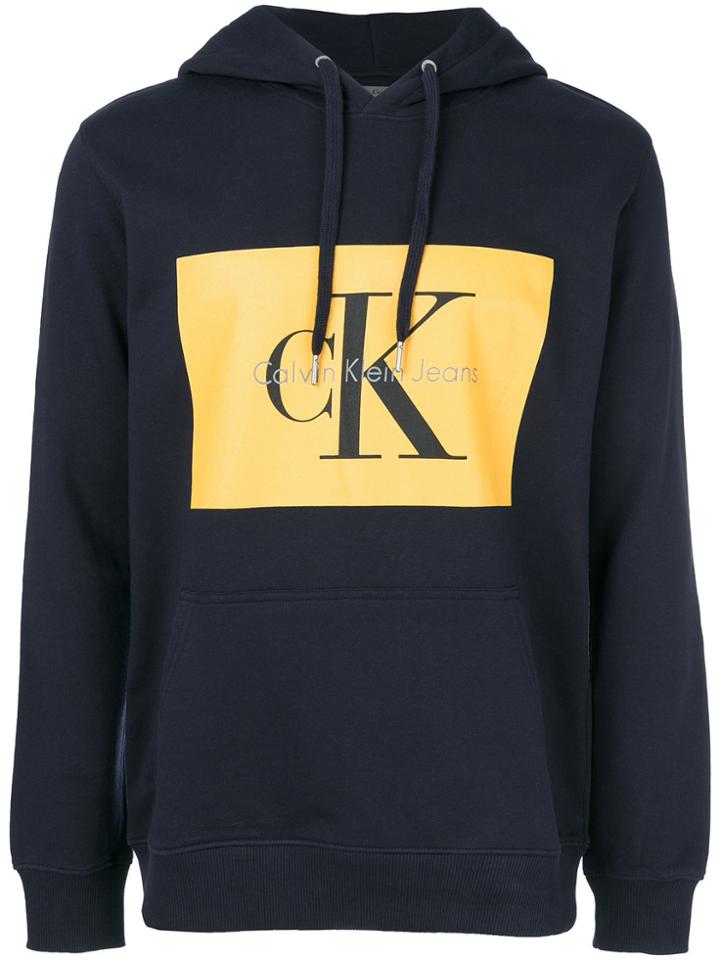 Calvin Klein Jeans Logo Print Hoodie - Blue