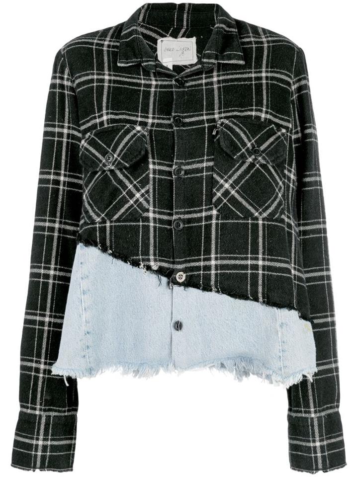 Greg Lauren Christian Studio Plaid Shirt - Black