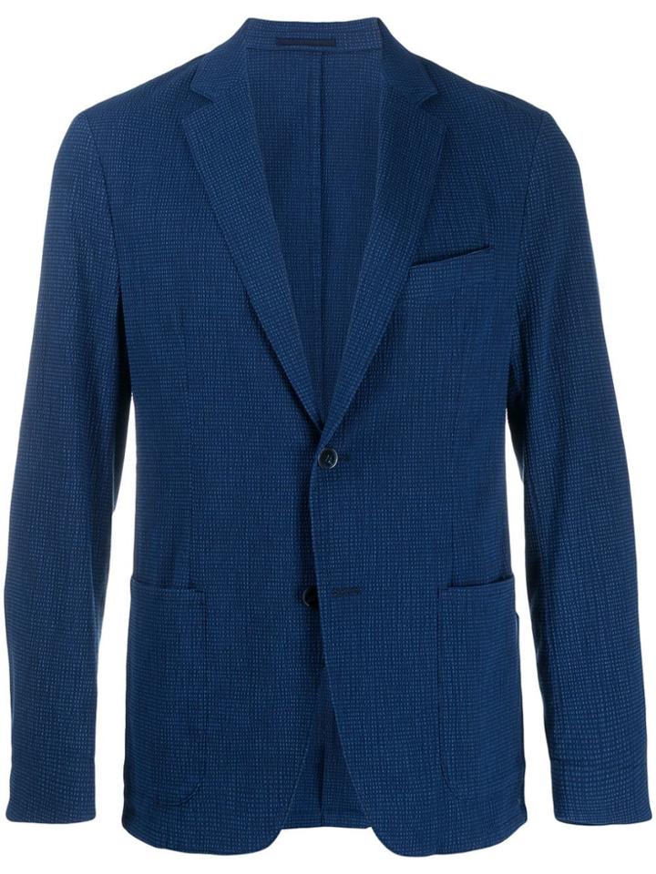 Officine Generale Lightest Micro Check Jacket - Blue