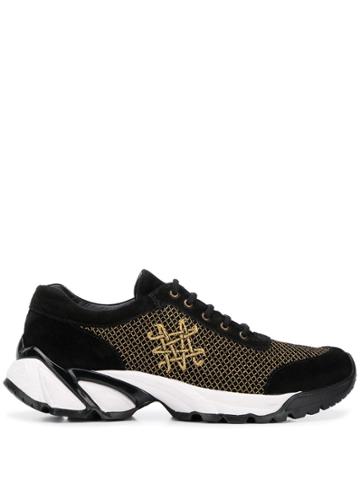 Mr & Mrs Italy Black And Gold Sneakers