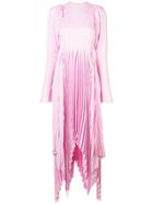 Khaite Pleated Asymmetric Dress - Pink