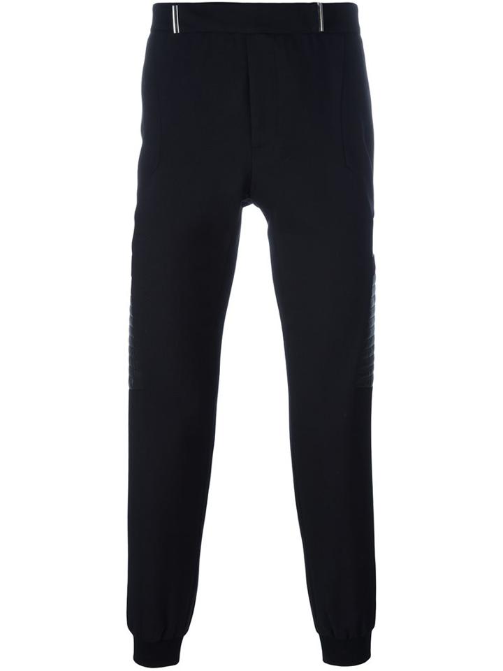 Les Hommes Quilted Panel Tapered Trousers