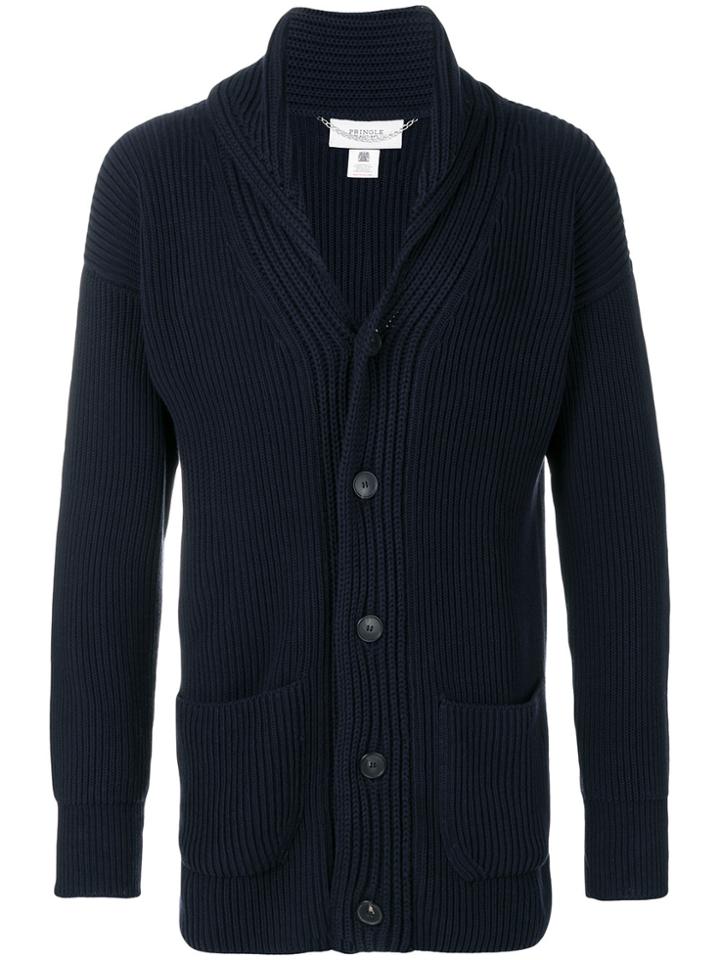 Pringle Of Scotland Fisherman's Cardigan - Blue