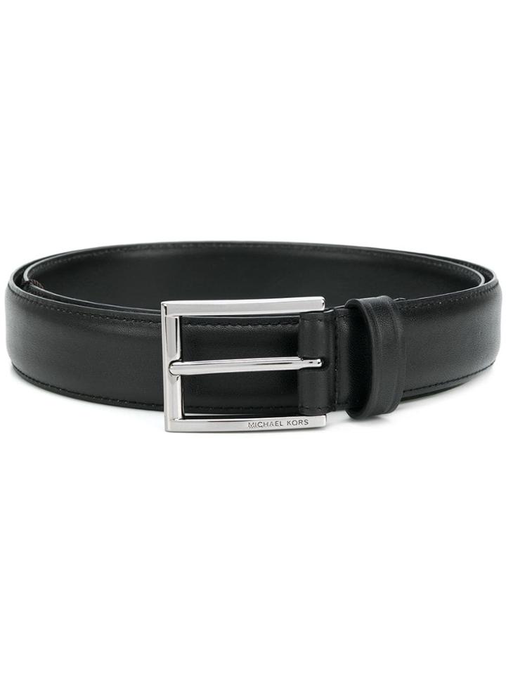 Michael Kors Collection Silver-tone Buckle Belt - Black