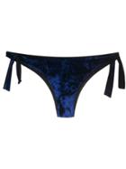Fisico Velvet Side Tie Bikini Bottoms - Blue
