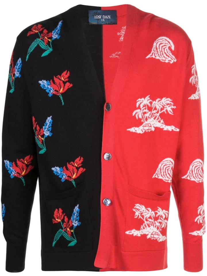 Lost Daze Patchwork Cardigan - Red