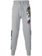 Philipp Plein New Version Track Pants, Men's, Size: Small, Grey, Cotton/polyurethane/polyester/artificial Leather
