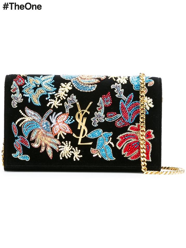 Saint Laurent Medium 'monogram Kate' Satchel Bag, Women's, Black
