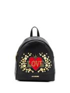 Love Moschino Love Embellished Heart Backpack - Black