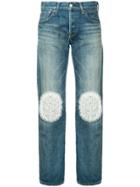 Tu Es Mon Trésor Tulle Patch Jeans Short Length - Blue