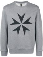 Neil Barrett Military Star Print Sweatshirt - Grey