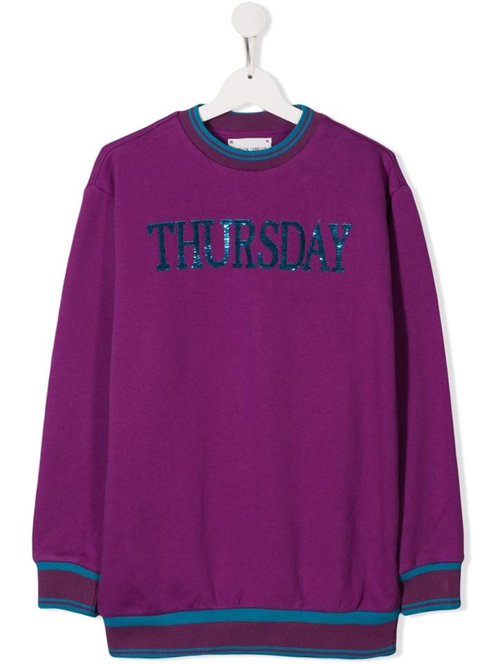 Alberta Ferretti Kids Sequin Thursday Jumper - Purple