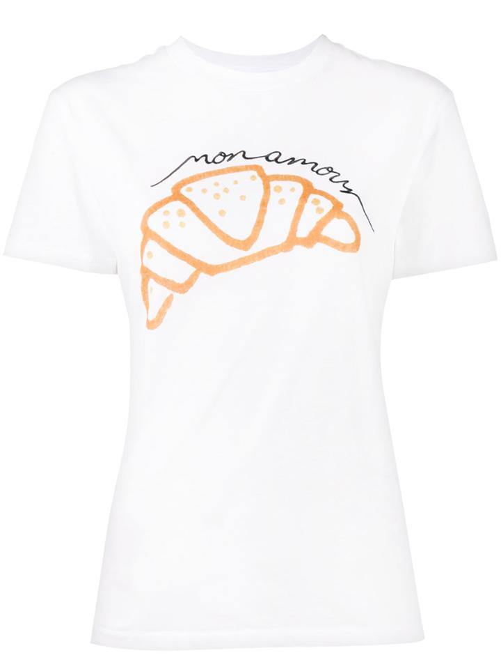 Ganni Moulin Croissant Print T-shirt - White