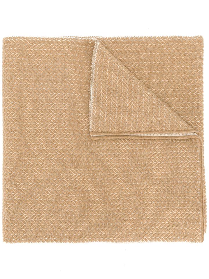 Fendi Logo Patch Scarf - Brown