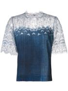 Ermanno Scervino Lace Sleeve Gradient Top - Blue
