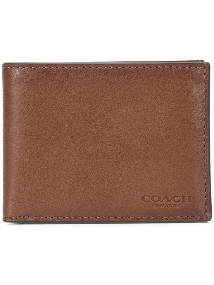 Coach Slim Billfold Id Wallet - Brown
