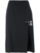Christopher Kane Rose Embroidered Front Slit Skirt