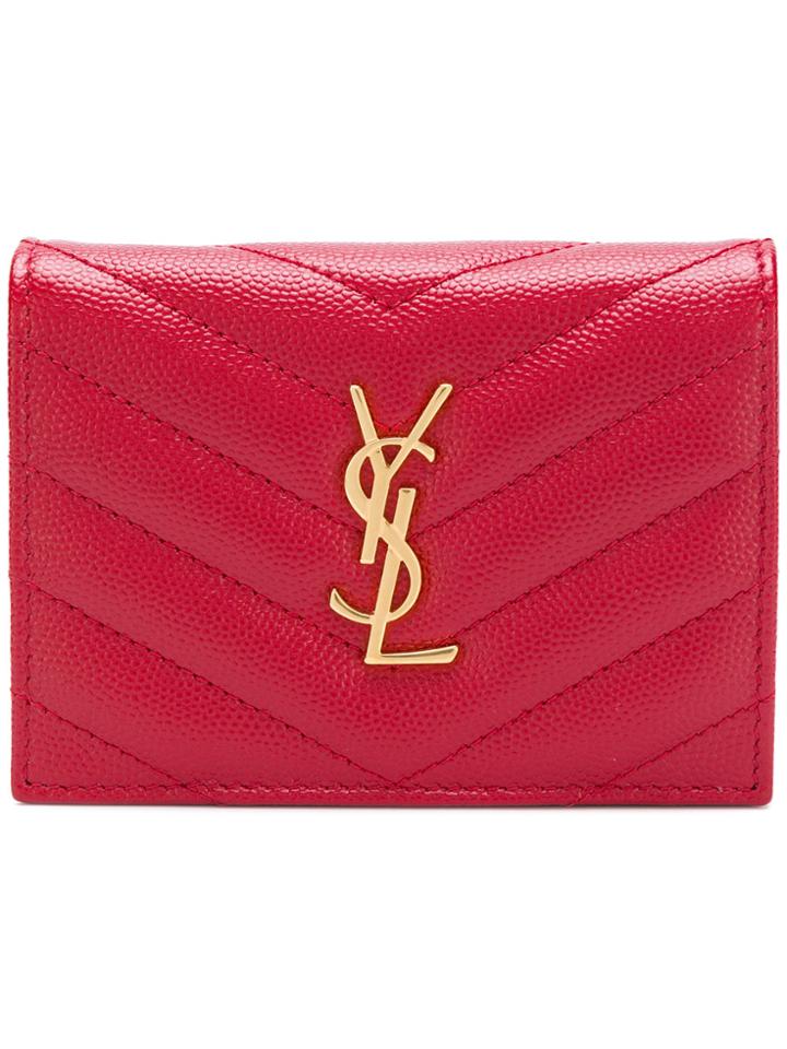 Saint Laurent Loulou Compact Wallet - Red