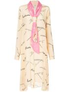 Natasha Zinko Printed Scarf Neck Dress - Nude & Neutrals