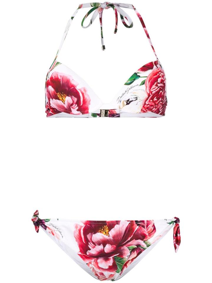 Dolce & Gabbana Peony-print Bikini - Pink & Purple