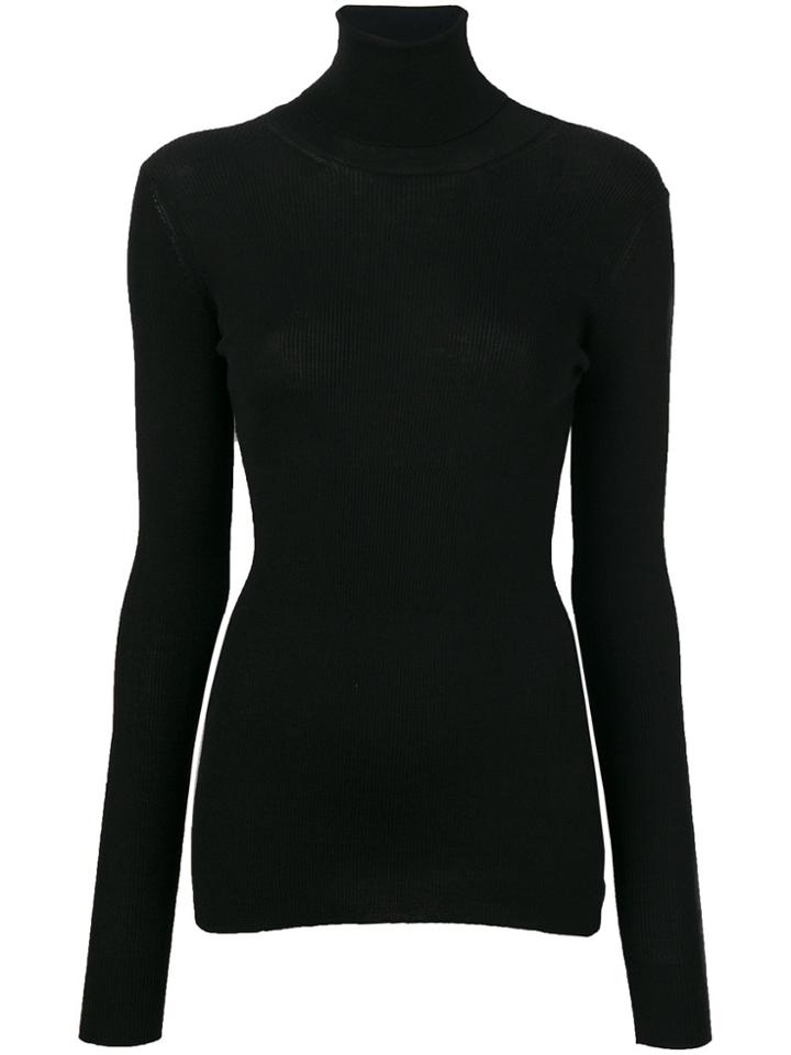 Dolce & Gabbana Roll Neck Ribbed Jumper - Black
