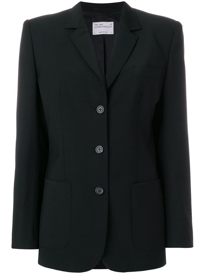 William Vintage 1995 Patch Pockets Blazer - Black