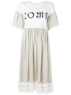 Mm6 Maison Margiela Pleated T-shirt Dress, Women's, Size: Xs, White, Cupro/modal/cotton/polyester