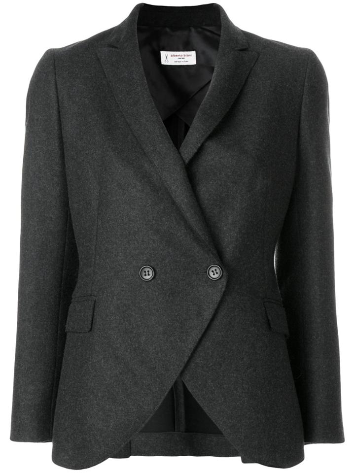 Alberto Biani Curved Hem Blazer - Grey