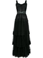 Dolce & Gabbana Long Frilled Dress - Black