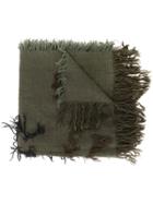 Y's Fray Detail Scarf - Green